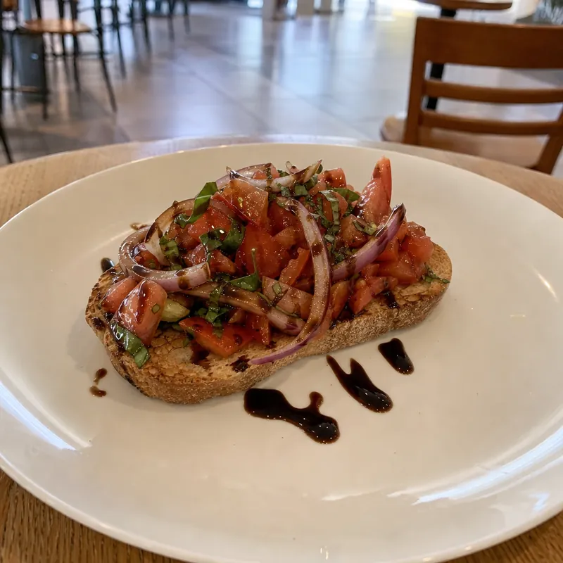 Bruschetta with tomato on toasted bread