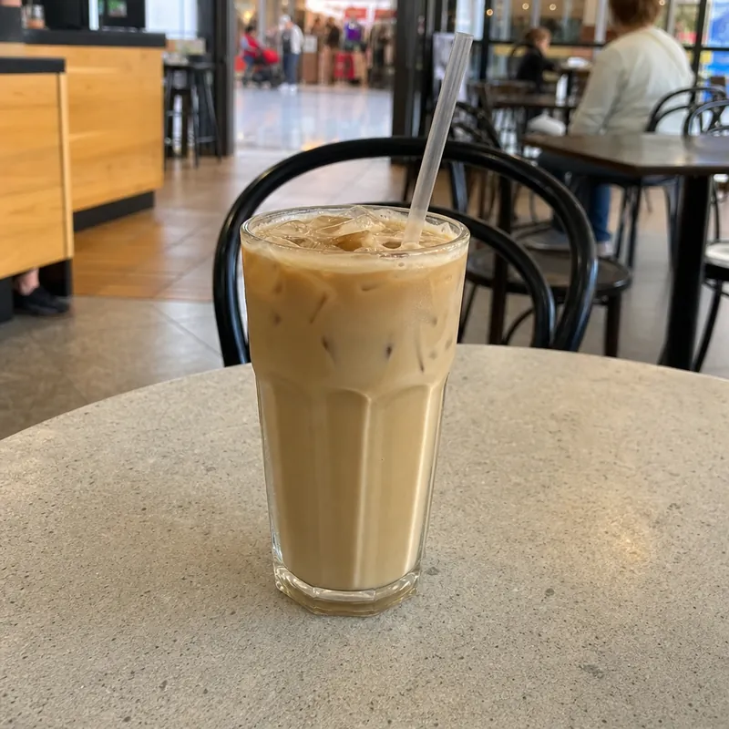 Iced latte with espresso and cold milk