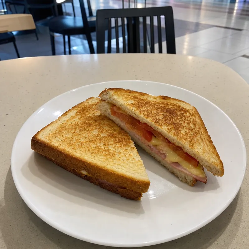 Toasted sandwich cut in half